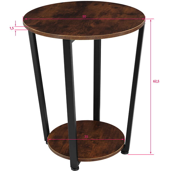 TECTAKE - Table d’appoint SWINDON 50x62,5cm - large