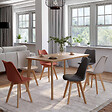 ID MARKET - Lot de 6 chaises scandinaves SARA mix color gris foncé x2, terracotta x2, beige x2 - vignette