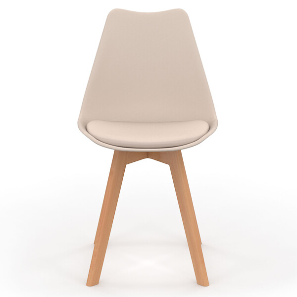 ID MARKET - Lot de 6 chaises scandinaves SARA mix color gris foncé x2, terracotta x2, beige x2 - large
