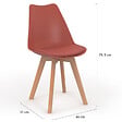 ID MARKET - Lot de 6 chaises scandinaves SARA mix color gris foncé x2, terracotta x2, beige x2 - vignette
