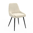 ID MARKET - Lot de 6 chaises THALYA en velours beige avec accoudoirs - vignette