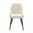 ID MARKET - Lot de 6 chaises THALYA en velours beige avec accoudoirs - vignette