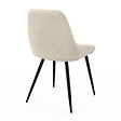 ID MARKET - Lot de 6 chaises THALYA en velours beige avec accoudoirs - vignette