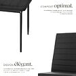 TECTAKE - Ensemble de 6 chaises de salle à manger rembourrées aspect cuir noir - vignette