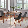 ID MARKET - Lot de 4 chaises scandinaves SARA gris foncé pour salle à manger - vignette