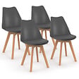 ID MARKET - Lot de 4 chaises scandinaves SARA gris foncé pour salle à manger - vignette