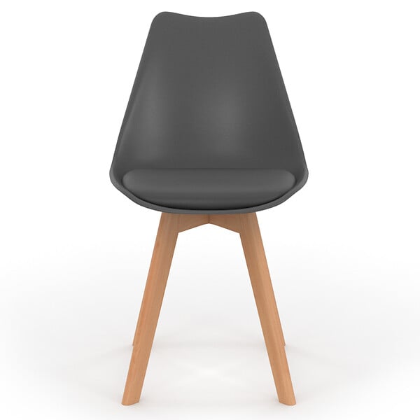 ID MARKET - Lot de 4 chaises scandinaves SARA gris foncé pour salle à manger - large