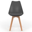 ID MARKET - Lot de 4 chaises scandinaves SARA gris foncé pour salle à manger - vignette