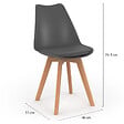 ID MARKET - Lot de 4 chaises scandinaves SARA gris foncé pour salle à manger - vignette