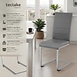 TECTAKE - Ensemble 4 chaises de salle à manger aspect cuir ergonomique gris - vignette