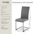 TECTAKE - Ensemble 4 chaises de salle à manger aspect cuir ergonomique gris - vignette