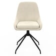 ID MARKET - Lot de 4 chaises pivotantes THALYA en velours beige avec accoudoirs - vignette