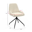 ID MARKET - Lot de 4 chaises pivotantes THALYA en velours beige avec accoudoirs - vignette