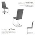 TECTAKE - Ensemble de 2 chaises de salle à manger aspect cuir ergonomiques gris - vignette