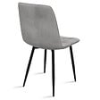 ID MARKET - Lot de 6 chaises MILA en velours mix color pastel bleu x2, gris foncé x2, gris clair, rose - vignette