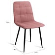 ID MARKET - Lot de 6 chaises MILA en velours mix color pastel bleu x2, gris foncé x2, gris clair, rose - vignette