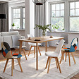 ID MARKET - Lot de 6 chaises scandinaves SARA blanc x2, gris clair x2 et patchworks multi-couleurs - vignette
