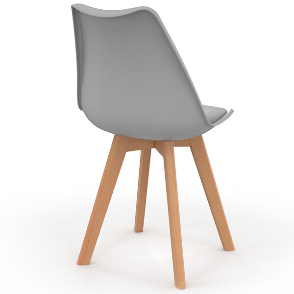ID MARKET - Lot de 6 chaises scandinaves SARA blanc x2, gris clair x2 et patchworks multi-couleurs - large