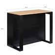 ID MARKET - Table de bar îlot JUNO bois noir et plateau façon hêtre - vignette