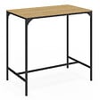 ID MARKET - Ensemble table haute de bar DETROIT 100 cm et 4 tabourets bois et métal noir design industriel - vignette