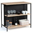 ID MARKET - Ensemble table de bar îlot DETROIT et 2 tabourets design industriel - vignette