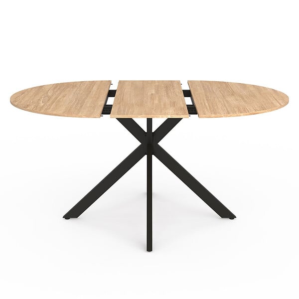 ID MARKET - Ensemble table à manger ronde extensible ALIX 110 - 150 cm et 4 chaises MILA en velours gris foncé - large