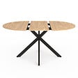 ID MARKET - Ensemble table à manger ronde extensible ALIX 110 - 150 cm et 4 chaises MILA en velours gris foncé - vignette