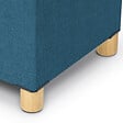 ID MARKET - Banc coffre rangement sur pieds 76 cm tissu bleu canard - vignette