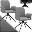TECTAKE - Lot 2 fauteuils pivotants 360° rembourrés tissu robuste anthracite - vignette