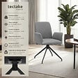 TECTAKE - Lot 2 fauteuils pivotants 360° rembourrés tissu robuste anthracite - vignette
