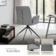 TECTAKE - Lot 2 fauteuils pivotants 360° rembourrés tissu robuste anthracite - vignette