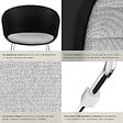 TECTAKE - Lot 6 Fauteuils rembourrés avec accoudoirs en plastique noir/chrome - vignette