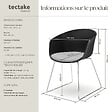 TECTAKE - Lot 6 Fauteuils rembourrés avec accoudoirs en plastique noir/chrome - vignette