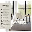 TECTAKE - Lot 6 chaises rembourrées en velours matelassé et dossier crème - vignette