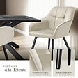 TECTAKE - Lot 6 chaises rembourrées en velours matelassé et dossier crème - vignette