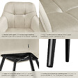 TECTAKE - Lot 6 chaises rembourrées en velours matelassé et dossier crème - vignette