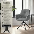 TECTAKE - Lot de 4 chaises pivotantes 360° en velours rembourré anthracite/noir - vignette