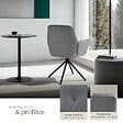 TECTAKE - Lot de 4 chaises pivotantes 360° en velours rembourré anthracite/noir - vignette
