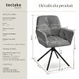 TECTAKE - Lot de 4 chaises pivotantes 360° en velours rembourré anthracite/noir - vignette