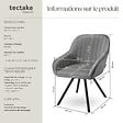 TECTAKE - Lot 4 chaises pivotantes à 360° avec accoudoirs velours grises - vignette