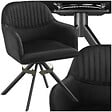 TECTAKE - Chaise pivotante à 360° en velours avec rembourrage épais noir - vignette