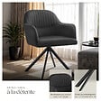 TECTAKE - Chaise pivotante à 360° en velours avec rembourrage épais noir - vignette