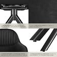 TECTAKE - Chaise pivotante à 360° en velours avec rembourrage épais noir - vignette