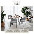TECTAKE - Lot 4 Fauteuils rembourré ergonomique en tissu 150kg max gris - vignette