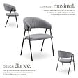 TECTAKE - Lot 4 Fauteuils rembourré ergonomique en tissu 150kg max gris - vignette