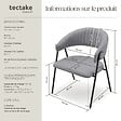 TECTAKE - Lot 4 Fauteuils rembourré ergonomique en tissu 150kg max gris - vignette