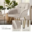 TECTAKE - Lot 4 chaises de salle à manger avec aspect velours capitonné taupe/or - vignette