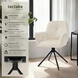 TECTAKE - Lot de 2 chaises pivotantes 360° en velours rembourré crème/noir - vignette