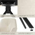 TECTAKE - Lot de 2 chaises pivotantes 360° en velours rembourré crème/noir - vignette