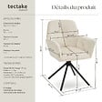 TECTAKE - Lot de 2 chaises pivotantes 360° en velours rembourré crème/noir - vignette